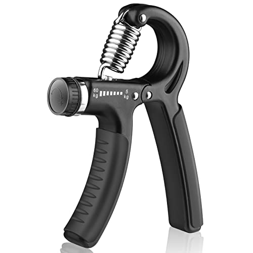 AIXPI Grip Strength Trainer, Hand Grip Exerciser Strengthener with Adjustable Resistance 11-132 Lbs (5-60kg), Forearm Strengthener, Hand Exerciser for Muscle Building and Injury Recover 1 PACK