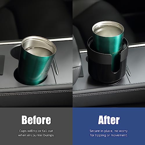 TYKOR Car Cup Holder Expander, Cup Holder Extender for Car with Adjustable Base, Fits Yeti 24/36/46oz, Hydroflask 32/40oz, Large Bottles in 3"-3.9" (16-40oz)