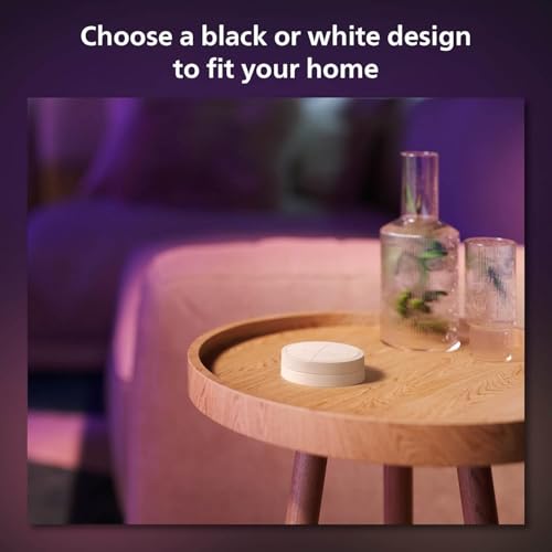 Philips Hue Wall Tap Dial Light Switch, Portable, White - 1 Pack - Requires Lights and Bridge - Smart Home - Easy, No-Wire Installation