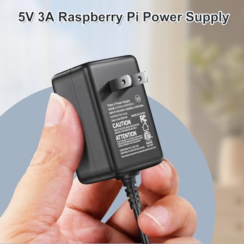 Raspberry Pi Power Supply, SoulBay 5V 3A Micro USB AC Adapter with 6Feet Long Cord for Raspberry Pi 3 2 Model B/B+ Pi A/A+ Zero, Android Tablet, Compatible with DC5V 2.5A 2A