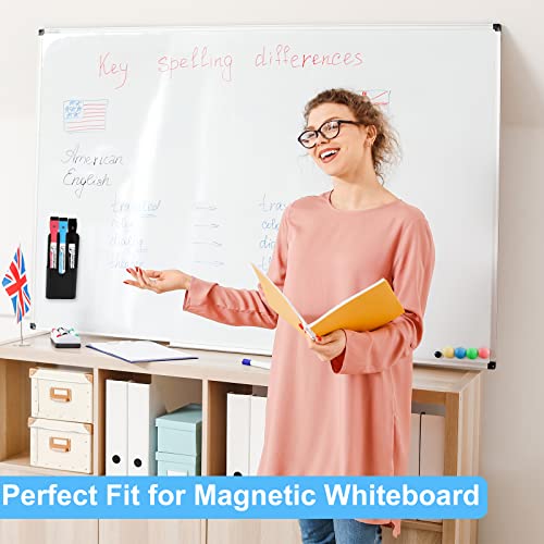 Magnetic Pen Holder,2 Pack Magnetic Dry Erase Marker Holder with Generous Compartments,Strong Magnet Storage Marker Pen Pencil Organizer for Refrigerator,Whiteboard,Locker Accessories