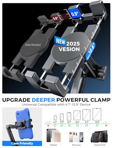 eSamcore Cup Holder Tablet Mount for Truck, Car Tablet Holder with Adjustable 15" Height 360° Rotation Stand, 0.9" Depth Clamp Fit for iPad Air/Pro/Mini 4.7"-12.9" Foldable Phone iPhone