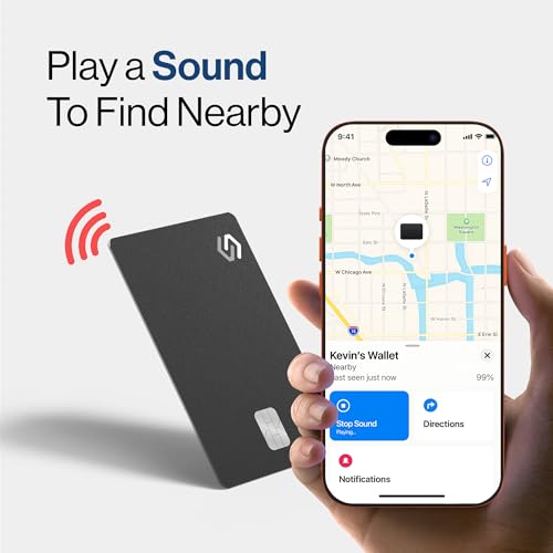SPOTMINDERS Apple MFi Certified Wallet Tracker PRO for Travel Credit Card Design Works with Apple Find My IP68 Waterproof Rechargeable Tracking Card for Wallet Luggage Passport 0.07in Slim Item Finder