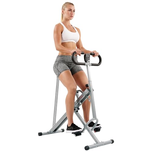 Sunny Health & Fitness Smart Row-N-Ride Glute & Leg Trainer, Foldable Squat Assist Rower with Exclusive SunnyFit App Connection