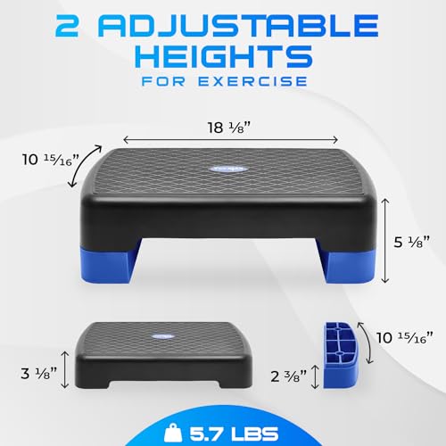 Yes4All Aerobic Exercise Step Platform, Exercise Stepper with Risers for Cardio and Strength Training, Workout Stepper for Home Gym