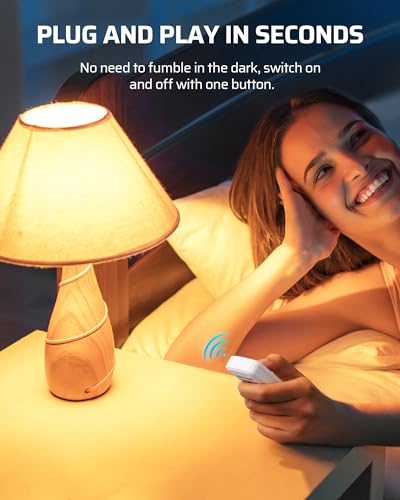 DEWENWILS Indoor Remote Control Outlet, Wireless Remote Light Switch, No Interference Remote Outlet Switch, No Wiring, 15A/1875W, 100ft RF Range, Compact Design, Programmable
