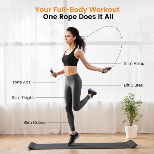 Speed Jump Rope Adjustable Steel Cable – Tangle-Free Skipping Rope with Ball Bearings for Cardio, Fitness & Home Workout (Men, Women, Kids)
