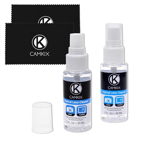 Camkix Lens and Screen Cleaning Kit - 2X Cleaning Spray 2X Microfiber Cloth - Perfect to Clean The Lens of Your DSLR and Compatible with Your Camera, Smartphone, Tablet, Notebook, etc.