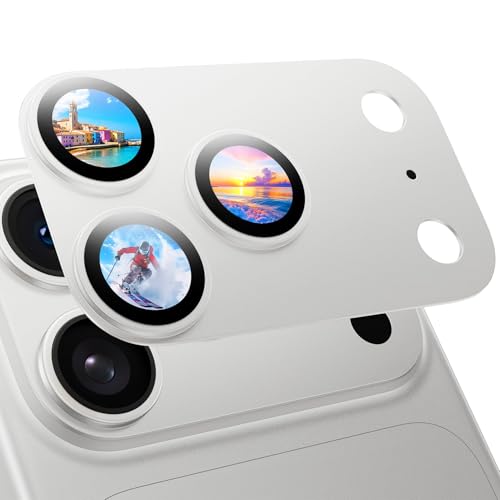 MAGIC JOHN 2 Pack Camera Lens Protector for iPhone 17 Pro Max, Full Coverage, Metal Aluminum Alloy Camera Lens Film, HD Clear, Scratch Resistant, Case-Friendly, Sliver