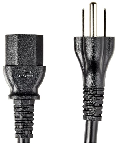 Basics Replacement Power Cord for Computer, Monitor, TV, Printer, PC, 3 Prong, 18 AWG, 125 Volts, 10 Feet, Black
