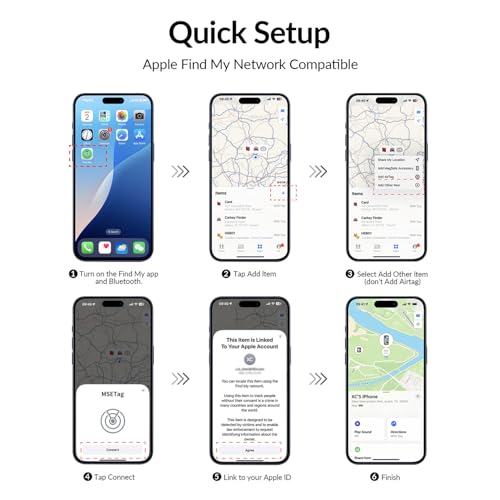 Air Tracker Tag - 2 Pack [Apple MFi Certified] Bluetooth Trackers Works with Apple Find My (iOS Only) - IP67 Waterproof Item Finders | Track Keys, Wallet, Luggage, Backpack