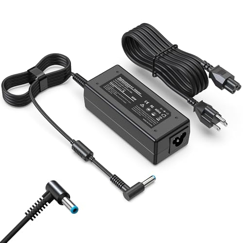 65W 45W Laptop Charger Compatible with HP Pavilion x360 14 15 17, Stream 11 13 14, Notebook, Elitebook,Envy, ProBook Series Smart Blue Tip AC Adapter with Power Cord 4.5mm x 3.0mm
