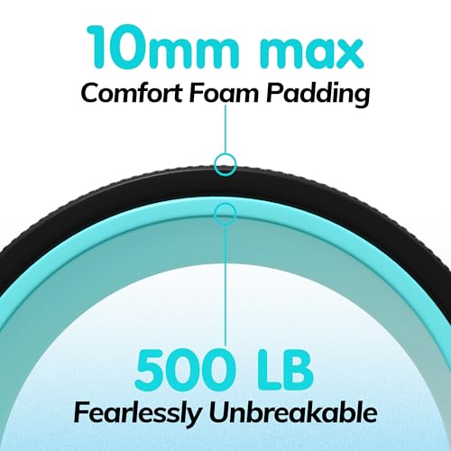 3 Pack Back Roller- Yoga Wheel for Back Pain Reliefn & Stretching, Back Wheel for Deep Tissue Massage, Foam Roller for Physical Therapy & Exercise