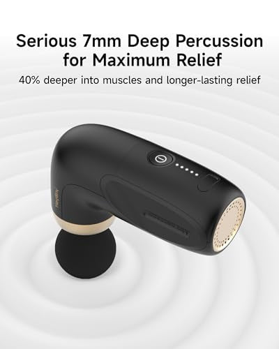 A1 Super Mini Massage Gun, Percussion Deep Tissues Muscle Massager, Travel Massage Gun, Compact Sports Massager, Portable Handheld Massager for Office, Home, Athletes(Black)