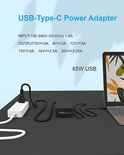 65W 45W USB C Laptop Charger Compatible with Lenovo ThinkPad T14 T15 T16 E16 E15 gen 1 gen 2 X1 Yoga L13 7i Computer AC Power Adapter for ThinkPad T480 T490 P52s Chromebook 2nd Gen Cord