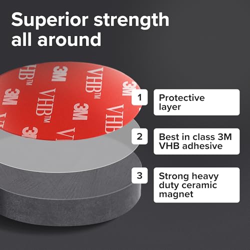 Strong Ceramic Round Magnets With Adhesive Backing (0.7x0.12"/18x3mm, 100 pcs) - Heavy Duty Sticky Magnets, Non-Corrosive, Versatile For Home, Office, Workshop, Whiteboard, Fridge And Hobby Use
