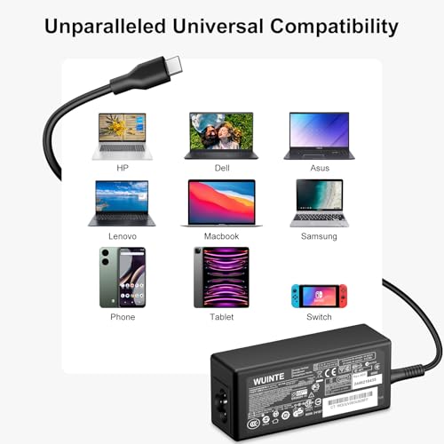 USB C Laptop Charger Compatible with Dell Laptop Chromebook Charger 65W 45W USB Type C Fast Power Adapter