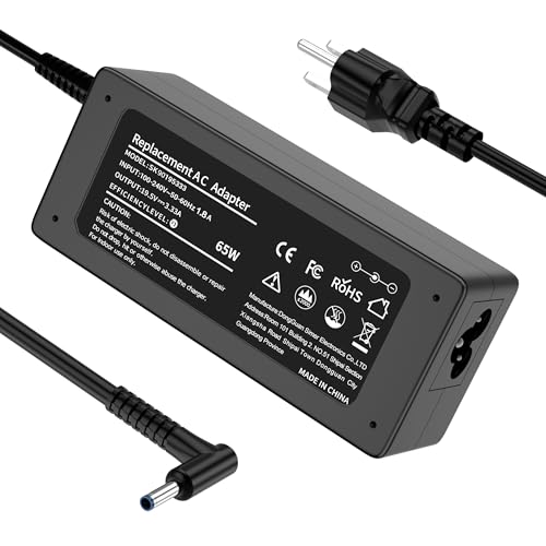 65W Replacement HP Laptop Charger – Blue Tip Adapter for Pavilion, ProBook, Envy, Stream, EliteBook, X360