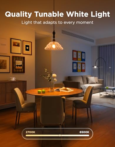Govee Smart Light Bulbs, Color Changing Light Bulb, Work with Alexa and Google Assistant, 16 Million Colors RGBWW, WiFi & Bluetooth LED Light Bulbs, Music Sync, A19, 800 Lumens, 4 Pack