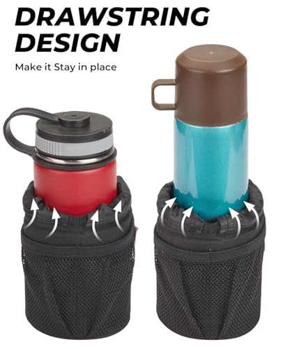 KEMIMOTO Motorcycle Cup Holder, Oxford Fabric Motorcycle Drink Holder with 0.6"-1.5" Alligator Clamp, Universal Water Bottle Cup Accessories for Bike, ATV/UTV, Scooter, Boat, Walker