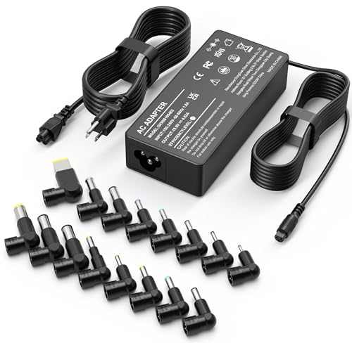 XOUBZ 90W Universal Laptop Charger Compatible with HP Lenovo Dell Acer Asus Toshiba IBM Fujitsu Notebook Ultrabook Chromebook Computer Charger AC Adapter Power Cord with 16 Tips
