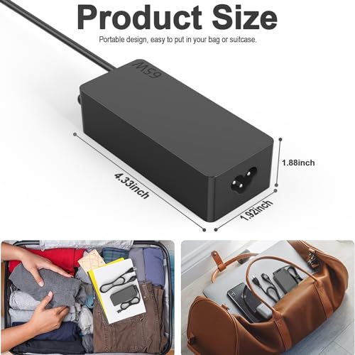 Replacement for 65W Lenovo Laptop Charger USB C ;Compatible with Lenovo ThinkPad T480s T580s T490 E480 E580 Chromebook C330 S330 100e 300e 500e,Yoga C930 C940 720 Power Supply Adapter Cord