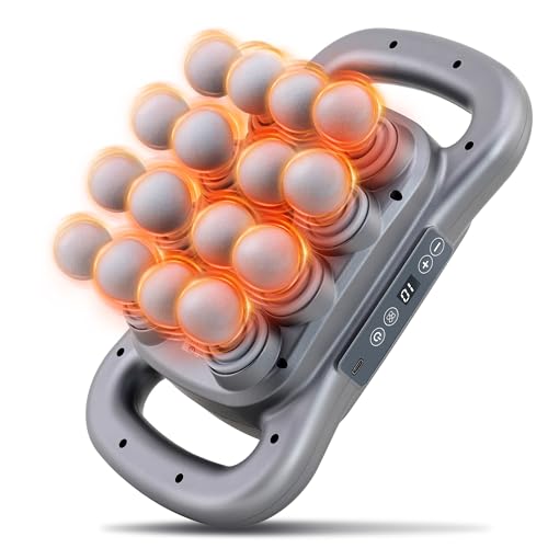 16 Head Massage Gun Set, Deep Tissue Percussion Massager, 2600mAh Electric Massage Tools with 9 Styles & Levels, Dark Grey
