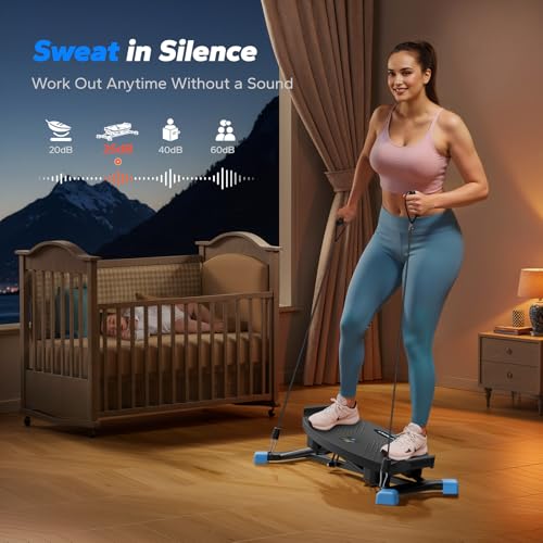 MERACH Balance Board for Adults, Rocking Stepper with Resistance Bands, Portable Wobble Board Featuring LCD Monitor, 300 lbs Capacity Ski Twister Trainer for Full Body Workout at Home Gym