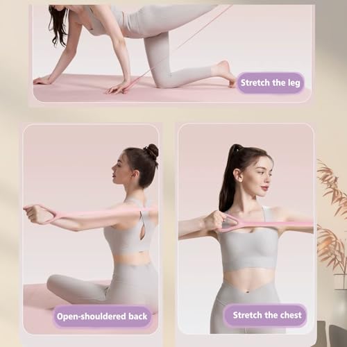 Figure 8 Resistance Band with Handles, Elastic Bands for Working Out,Arm,Back,Shoulder Training Elastic Ropes,Exercise Equipment for Yoga, Pilates,Physical Therapy Stretching