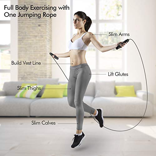 Speed Jump Rope Adjustable Steel Cable – Tangle-Free Skipping Rope with Ball Bearings for Home Gym, Fitness & Cardio Workout