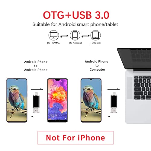 Vansuny 128GB USB C Flash Drive 2 in 1 OTG USB 3.0 + Type C Memory Stick with Keychain Dual Type C Thumb Drive Photo Stick Jump Drive for Android Smartphones, Computer, Tablet, PC