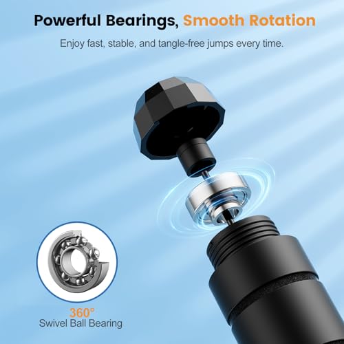 Speed Jump Rope Adjustable Steel Cable – Tangle-Free Skipping Rope with Ball Bearings for Cardio, Fitness & Home Workout (Men, Women, Kids)