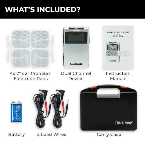 TENS 7000 Digital TENS Unit with Accessories – Muscle Stimulator Machine for At-Home Use