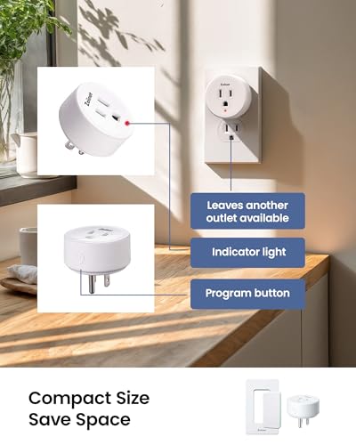 Remote Control Outlet Plug Switch, Buckle Design & Removable Wireless Light Switch, No Wiring Needed, 300 ft, 15A/1500W, Programmable, for Household Appliances