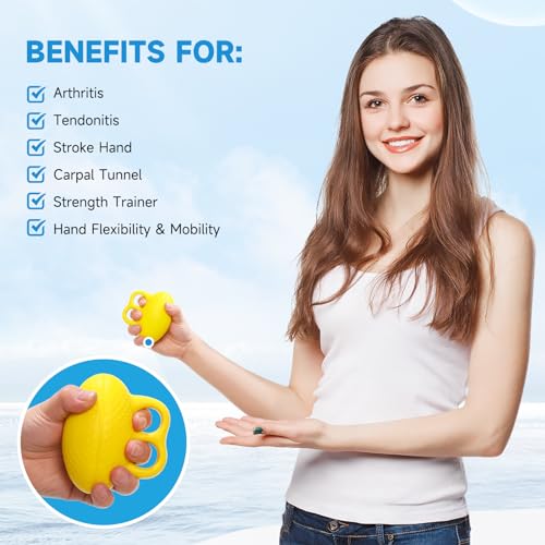 Fanwer Finger Exerciser Hand Squeeze Ball – Grip Strength Trainer for Fingers, Hands & Wrists, Finger Extension Exerciser for Exercise, Rehab, Arthritis & Carpal Tunnel Support