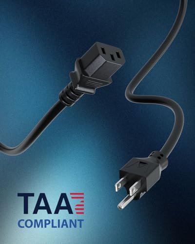 C2G 6FT Premium Replacement AC Power Cord - Durable Power Cable for TV, Computer, Monitor, Appliance & More (24240), Pack of 1