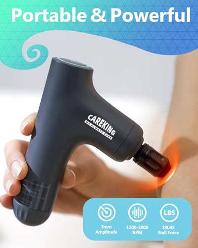 3-in-1 Detachable Massage Gun Deep Tissue, Ergonomic Extension Handle Back Massager for Pain Relief, Portable Percussion Muscle Massager for Shoulder, Thigh, Waist & Neck, FSA-HSA Eligible