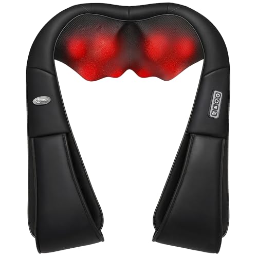 Shiatsu Neck & Shoulder Massager with Heat – 3D Kneading Massage Pillow for Full Body Relaxation, Home, Office & Car Use (Gift for Men & Women)