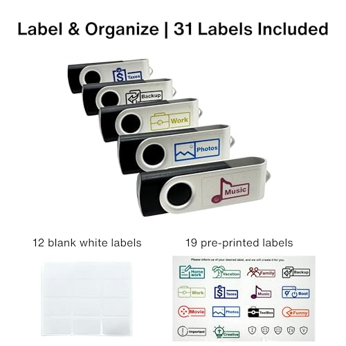 Enfain 16GB USB 2.0 Flash Drive 10 Pack | 160GB Total Swivel Thumb Drives with Labels for Office, School & Bulk Data Storage (Black)
