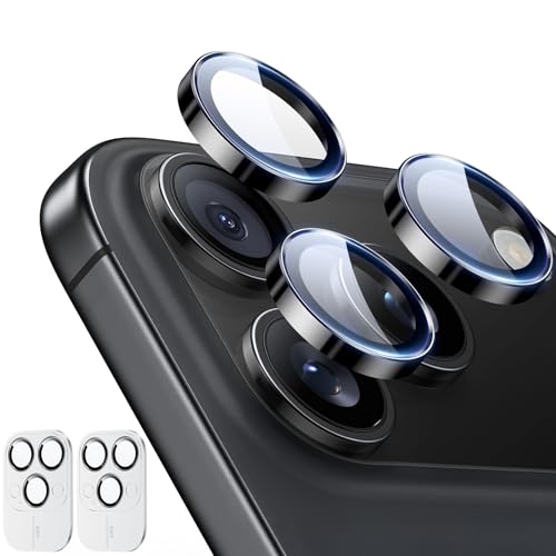 ESR 2 Pack for iPhone 17 Pro Max/ 17 Pro/ 16 Pro Max/ 16 Pro/ 15 Pro Max/ 15 Pro/ 14 Pro Max/ 14 Pro Camera Lens Protector, Ultra-tough HD Individual Lens Protectors, Ultra-thin Tempered Glass, Black