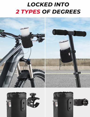 KEMIMOTO Motorcycle Cup Holder, Oxford Fabric Motorcycle Drink Holder with 0.6"-1.5" Alligator Clamp, Universal Water Bottle Cup Accessories for Bike, ATV/UTV, Scooter, Boat, Walker