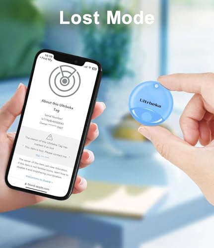 Ultrbeka Tracker 4 Pack Bluetooth Item Finder for iPhone – MFi Certified Smart Tracker Compatible with Apple Find My, Replaceable Battery, IP67 Waterproof Key Finder for Keys, Wallet, Luggage