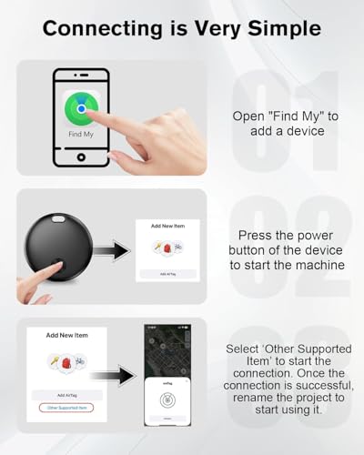 Smart Tracker Tag Item Finder 4Pack, Compatible with Apple Find My APP (iOS Only), IP67 Waterproof, Replaceable Battery, Suitable for Luggage, Bags, Wallets, Backpacks, Keys (weTag mini)