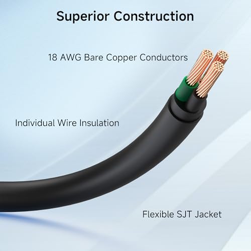 Cable Matters 2-Pack Computer to PDU Power Extension Cord - 6ft, IEC C14 to IEC C13 PDU Power Cord, 10A, 18AWG, Black