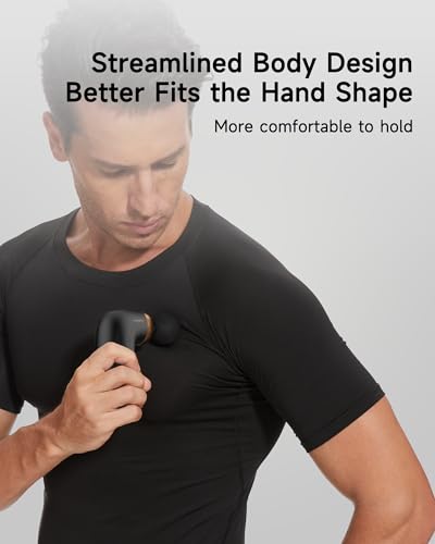 A1 Super Mini Massage Gun, Percussion Deep Tissues Muscle Massager, Travel Massage Gun, Compact Sports Massager, Portable Handheld Massager for Office, Home, Athletes(Black)