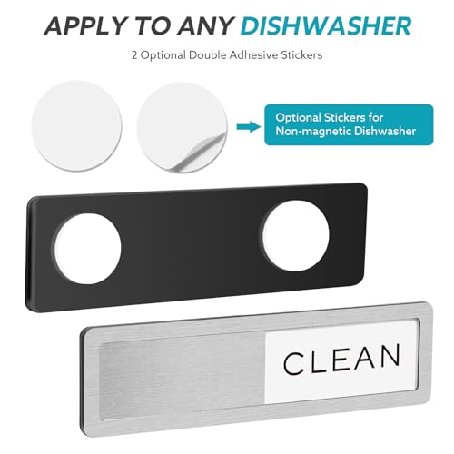 Dishwasher Magnet Clean Dirty Sign, Strong Magnet Non-Scratch Clean Dirty Magnet for Dishwasher, Easy to Read & Slide