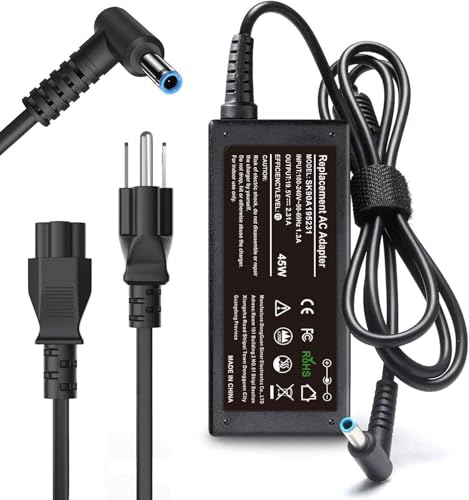 45W HP Laptop Charger – 19.5V 2.31A Smart Blue Tip AC Adapter for Pavilion, Envy, EliteBook, Chromebook, Spectre, Stream, ProBook