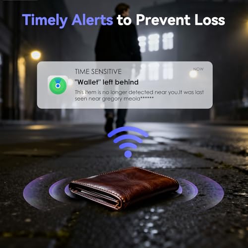 Wallet Tracker Card (iOS only), 0.07in Slim Tracking Card, IP68 Waterproof Bluetooth Tracker for Apple Find My, Wireless Charging Item Locator for Purse, Passports [Apple MFi Certified]