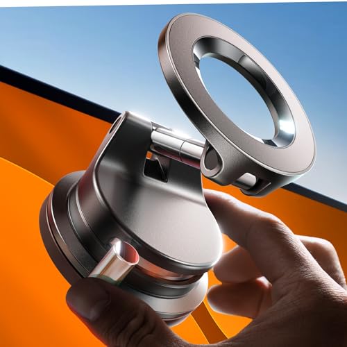 LISEN for Magsafe Car Mount, Cell Phone Holders for Your Car, Magnetic Car Accessories for Women Men Interior Jeep Truck, Vacuum Gifts Kits, for iPhone 17 Pro Max 16 15 14 13 12, Samsung S25，Black