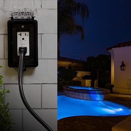 Basics Weather-Resistant Tamper-Resistant GFCI Receptacle with LED Indicator, Self-Test Feature, Ground Fault Circuit Interrupter for Indoor or Outdoor Use, 20 Amp, White
